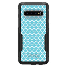 DistinctInk OtterBox Commuter Series Case for Apple iPhone or Samsung Galaxy - Light Blue White Moroccan Lattice