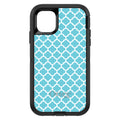 Light Blue White Moroccan Lattice OtterBox Defender Case for iPhone & Galaxy, view 2