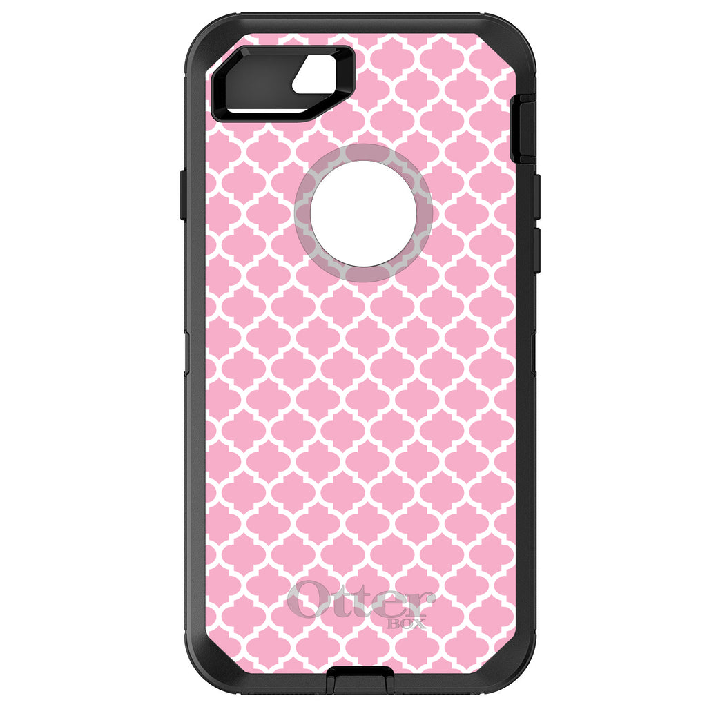 Pink White Moroccan Lattice OtterBox Defender Case for iPhone & Galaxy