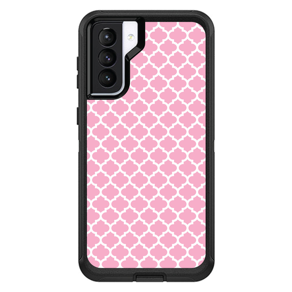 Pink White Moroccan Lattice OtterBox Defender Case for iPhone & Galaxy, view 6