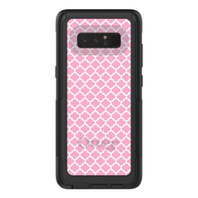 DistinctInk OtterBox Commuter Series Case for Apple iPhone or Samsung Galaxy - Pink White Moroccan Lattice