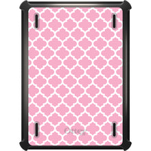 DistinctInk™ OtterBox Defender Series Case for Apple iPad / iPad Pro / iPad Air / iPad Mini - Pink White Moroccan Lattice