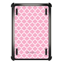 DistinctInk™ OtterBox Defender Series Case for Apple iPad / iPad Pro / iPad Air / iPad Mini - Pink White Moroccan Lattice