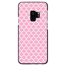 DistinctInk® Hard Plastic Snap-On Case for Apple iPhone or Samsung Galaxy - Pink White Moroccan Lattice