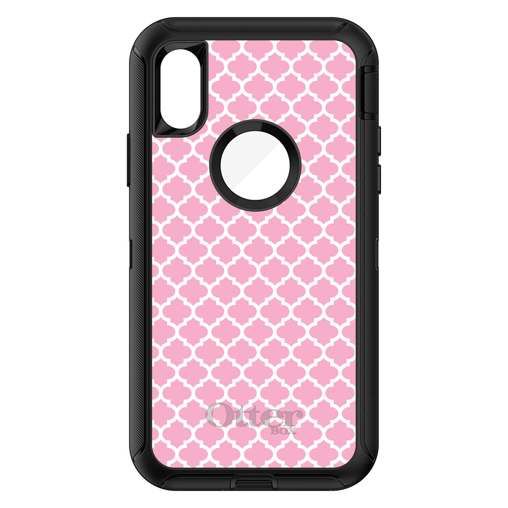 Pink White Moroccan Lattice OtterBox Defender Case for iPhone & Galaxy, view 3
