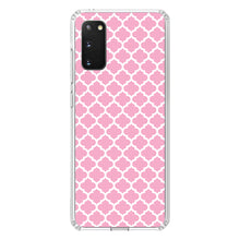 DistinctInk® Clear Shockproof Hybrid Case for Apple iPhone / Samsung Galaxy / Google Pixel - Pink White Moroccan Lattice