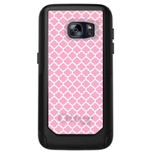 DistinctInk OtterBox Commuter Series Case for Apple iPhone or Samsung Galaxy - Pink White Moroccan Lattice