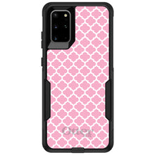 DistinctInk OtterBox Commuter Series Case for Apple iPhone or Samsung Galaxy - Pink White Moroccan Lattice