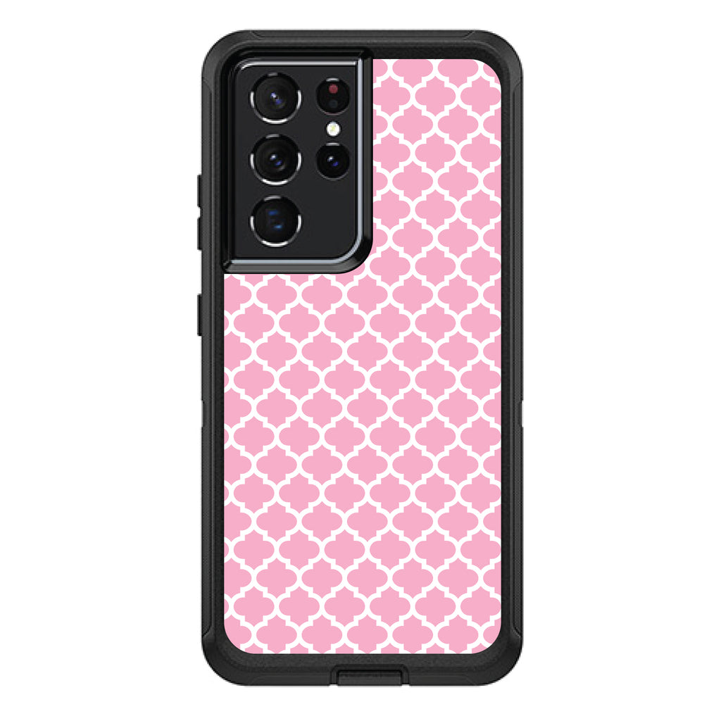 Pink White Moroccan Lattice OtterBox Defender Case for iPhone & Galaxy, view 7