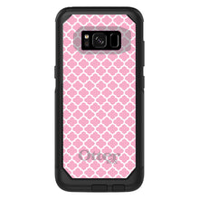 DistinctInk OtterBox Commuter Series Case for Apple iPhone or Samsung Galaxy - Pink White Moroccan Lattice