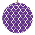 Purple White Moroccan Lattice Ceramic Ornament
