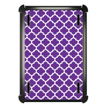 DistinctInk™ OtterBox Defender Series Case for Apple iPad / iPad Pro / iPad Air / iPad Mini - Purple White Moroccan Lattice