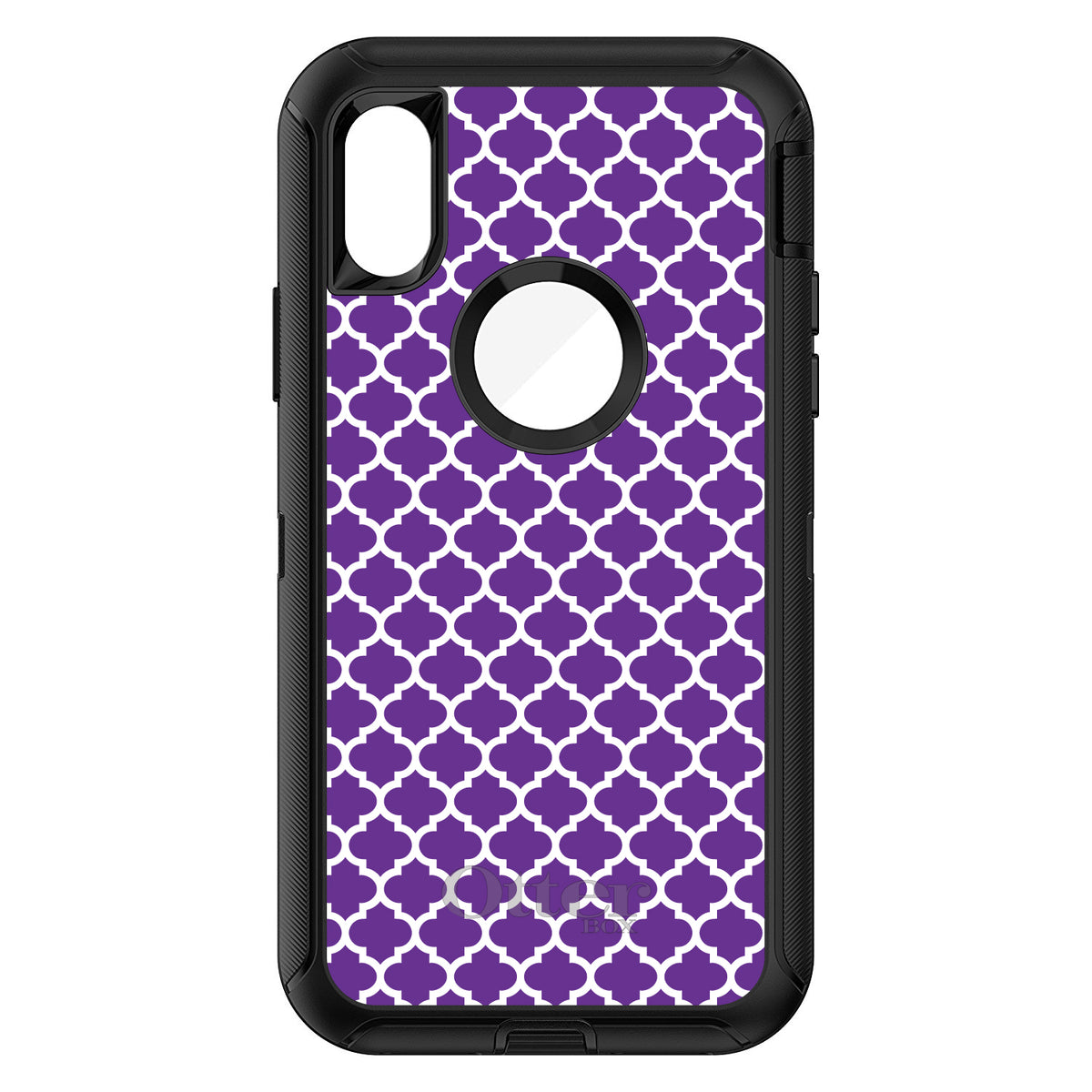 Purple White Moroccan Lattice OtterBox Defender Case for iPhone & Galaxy, view 3