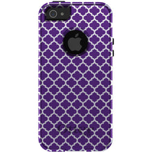 DistinctInk™ OtterBox Commuter Series Case for Apple iPhone or Samsung Galaxy - Purple White Moroccan Lattice