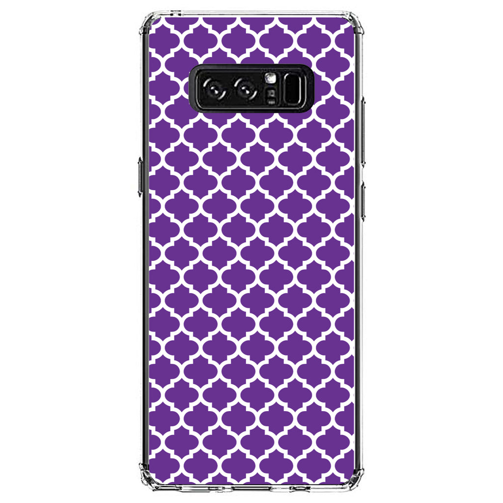 Purple White Moroccan Lattice Clear Shockproof iPhone Case, view 12