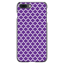 DistinctInk® Hard Plastic Snap-On Case for Apple iPhone or Samsung Galaxy - Purple White Moroccan Lattice