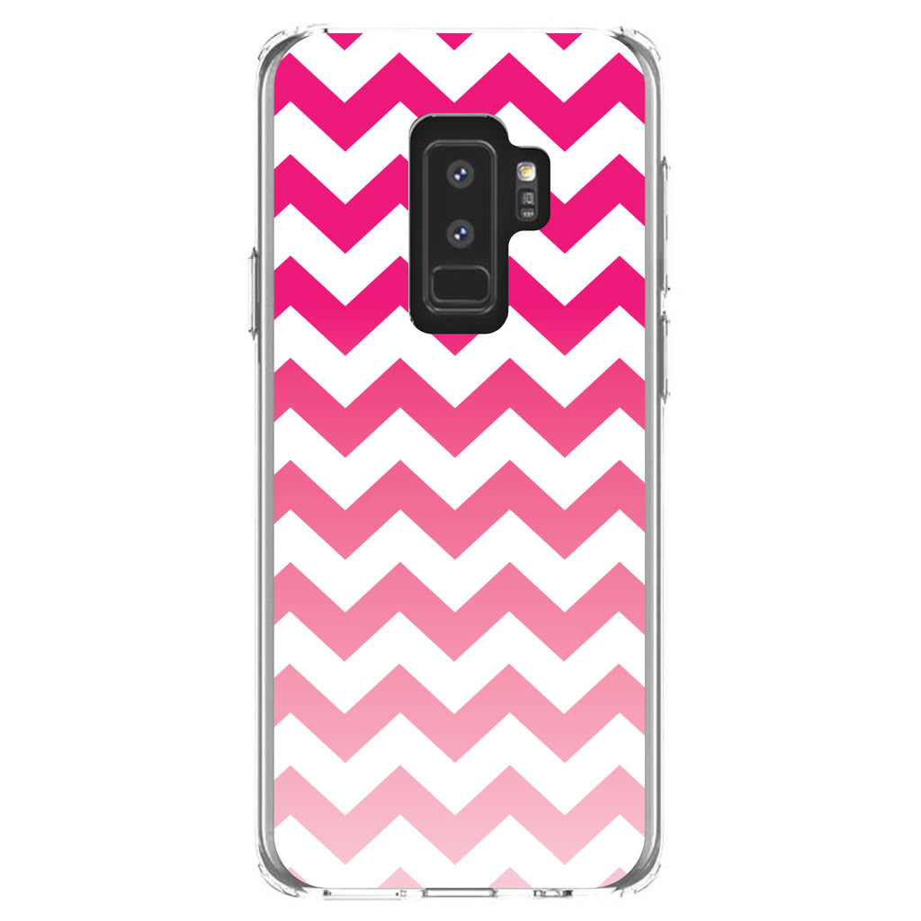 White Pink Fade Ombré Chevron Stripes Clear Shockproof iPhone Case, view 20
