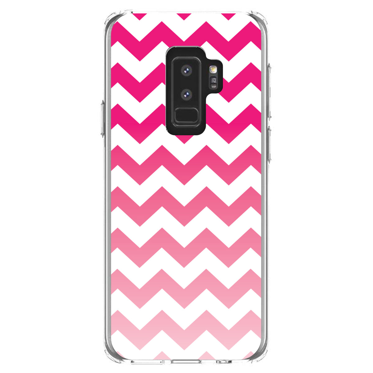 White Pink Fade Ombré Chevron Stripes Clear Shockproof iPhone Case, view 20