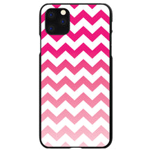 DistinctInk® Hard Plastic Snap-On Case for Apple iPhone or Samsung Galaxy - White Pink Fade Chevron Stripes