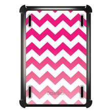 DistinctInk™ OtterBox Defender Series Case for Apple iPad / iPad Pro / iPad Air / iPad Mini - White Pink Fade Chevron Stripes