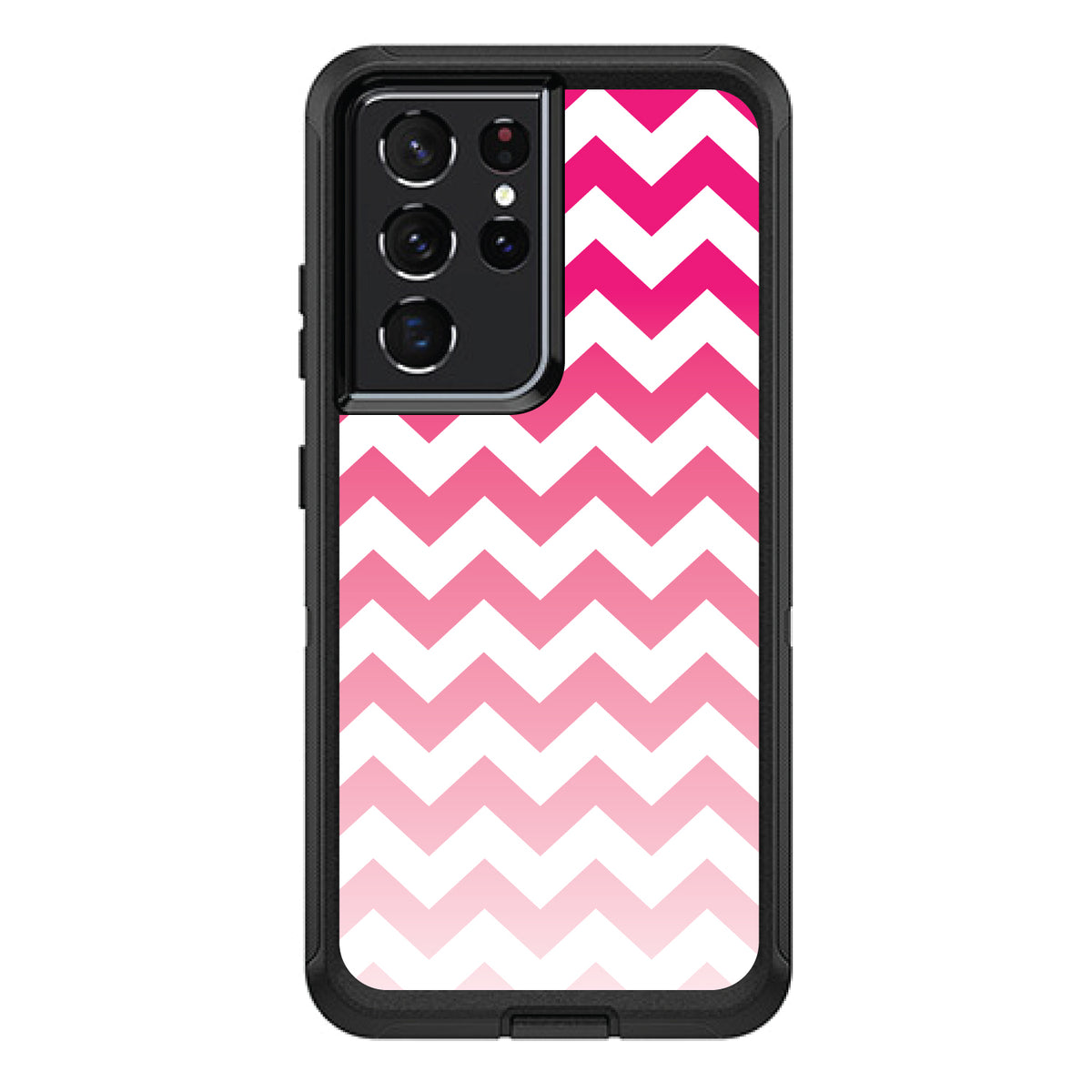 White Pink Fade Chevron Stripes OtterBox Defender Case for iPhone & Galaxy, view 7