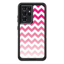 DistinctInk™ OtterBox Defender Series Case for Apple iPhone / Samsung Galaxy / Google Pixel - White Pink Fade Chevron Stripes