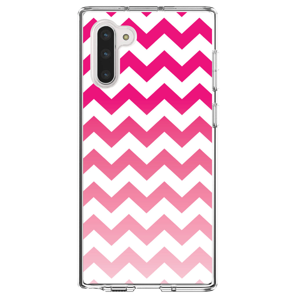 White Pink Fade Ombré Chevron Stripes Clear Shockproof iPhone Case, view 9