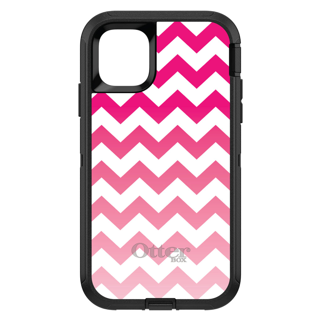 White Pink Fade Chevron Stripes OtterBox Defender Case for iPhone & Galaxy, view 2
