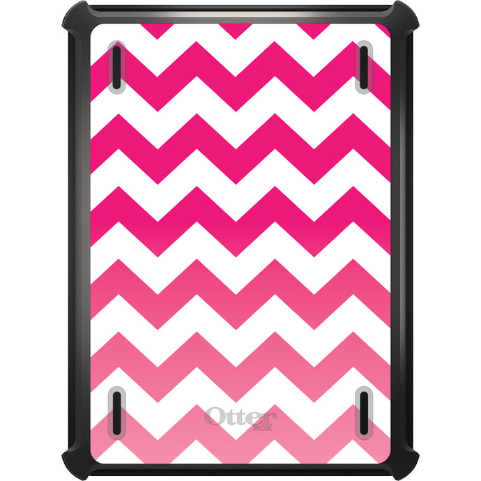 DistinctInk™ OtterBox Defender Series Case for Apple iPad / iPad Pro / iPad Air / iPad Mini - White Pink Fade Chevron Stripes