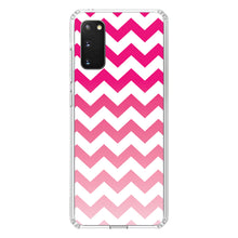 DistinctInk® Clear Shockproof Hybrid Case for Apple iPhone / Samsung Galaxy / Google Pixel - White Pink Fade Ombré Chevron Stripes