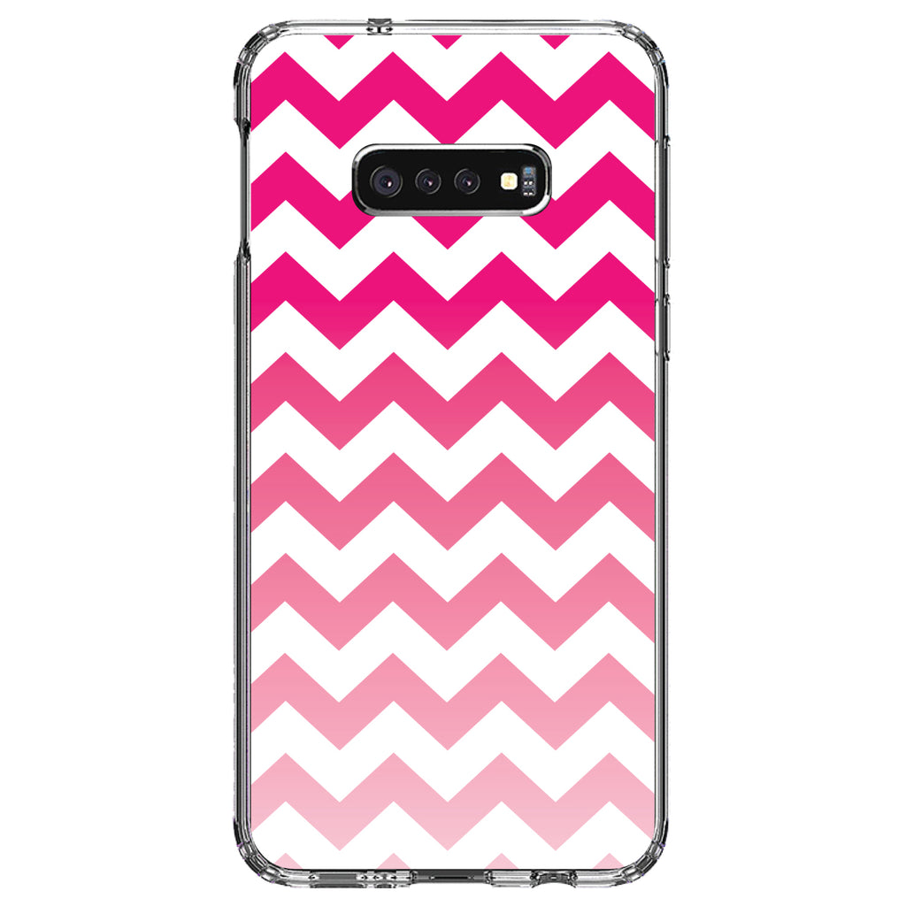 White Pink Fade Ombré Chevron Stripes Clear Shockproof iPhone Case, view 18