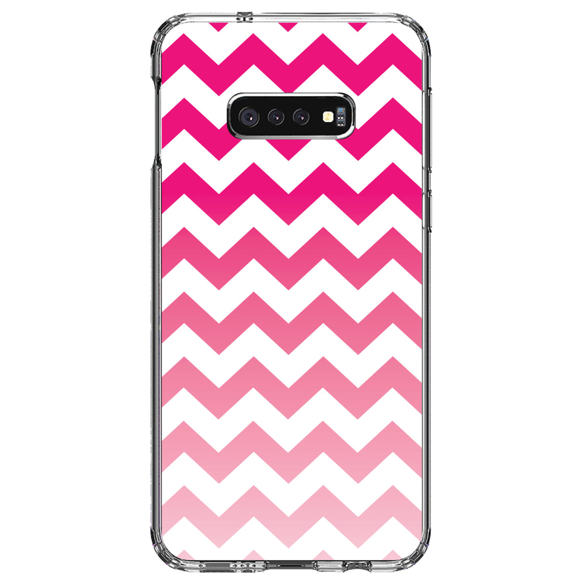 White Pink Fade Ombré Chevron Stripes Clear Shockproof iPhone Case, view 18