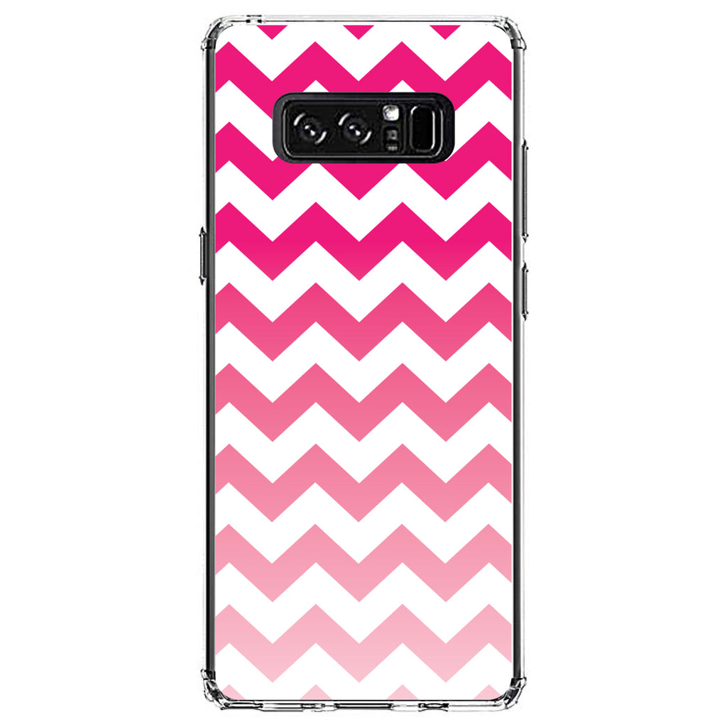 White Pink Fade Ombré Chevron Stripes Clear Shockproof iPhone Case, view 12