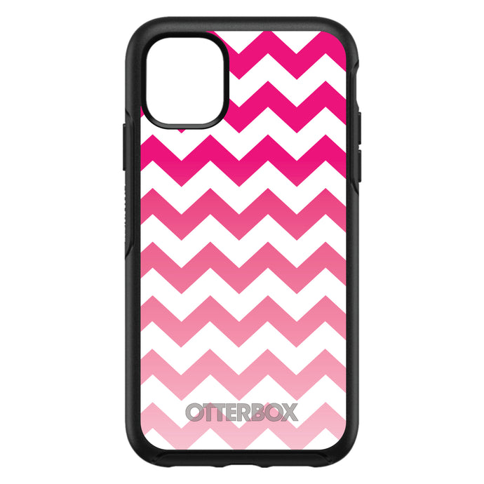 DistinctInk™ OtterBox Symmetry Series Case for Apple iPhone / Samsung Galaxy / Google Pixel - White Pink Fade Chevron Stripes