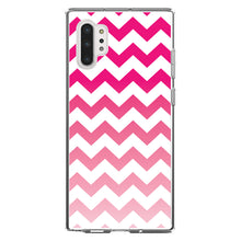 DistinctInk® Clear Shockproof Hybrid Case for Apple iPhone / Samsung Galaxy / Google Pixel - White Pink Fade Ombré Chevron Stripes