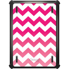 DistinctInk™ OtterBox Defender Series Case for Apple iPad / iPad Pro / iPad Air / iPad Mini - White Pink Fade Chevron Stripes