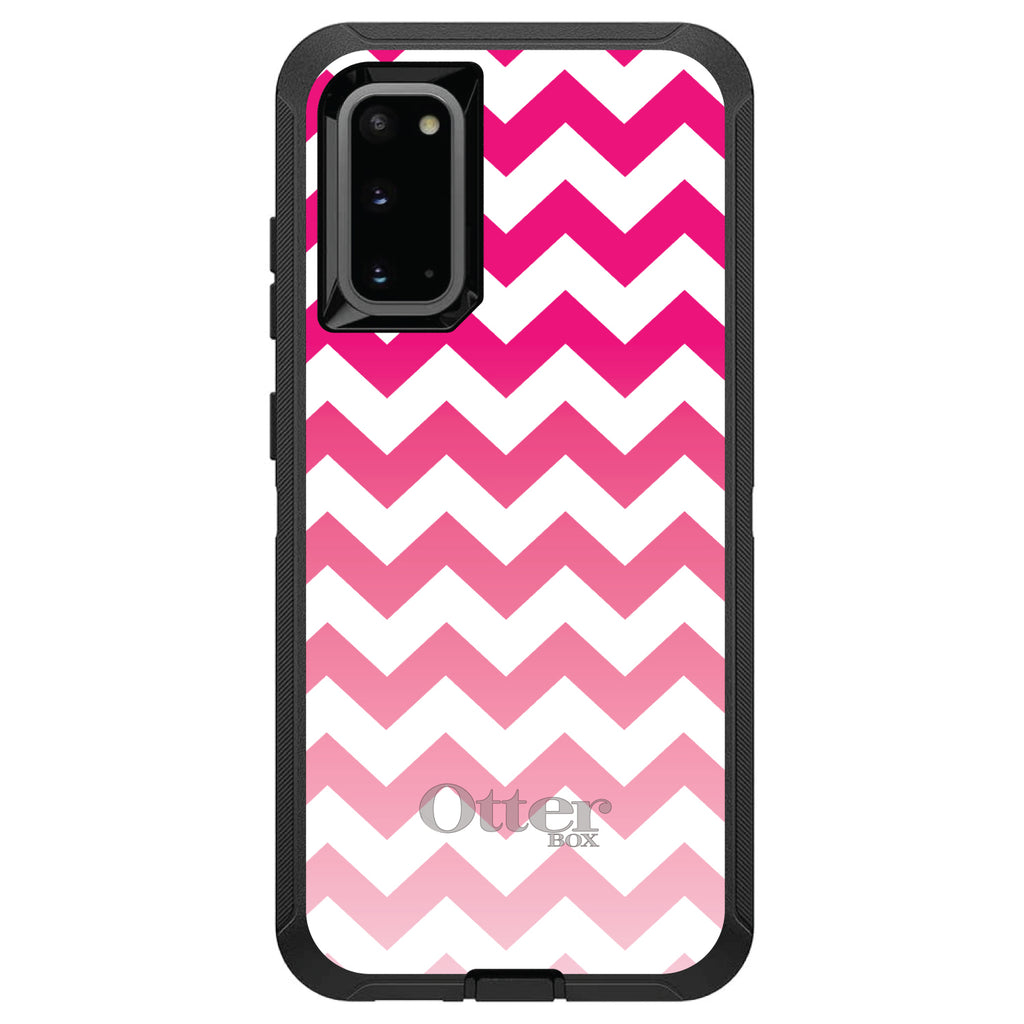 White Pink Fade Chevron Stripes OtterBox Defender Case for iPhone & Galaxy, view 8