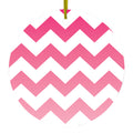 White Pink Fade Ombré Chevron Stripes Ceramic Ornament