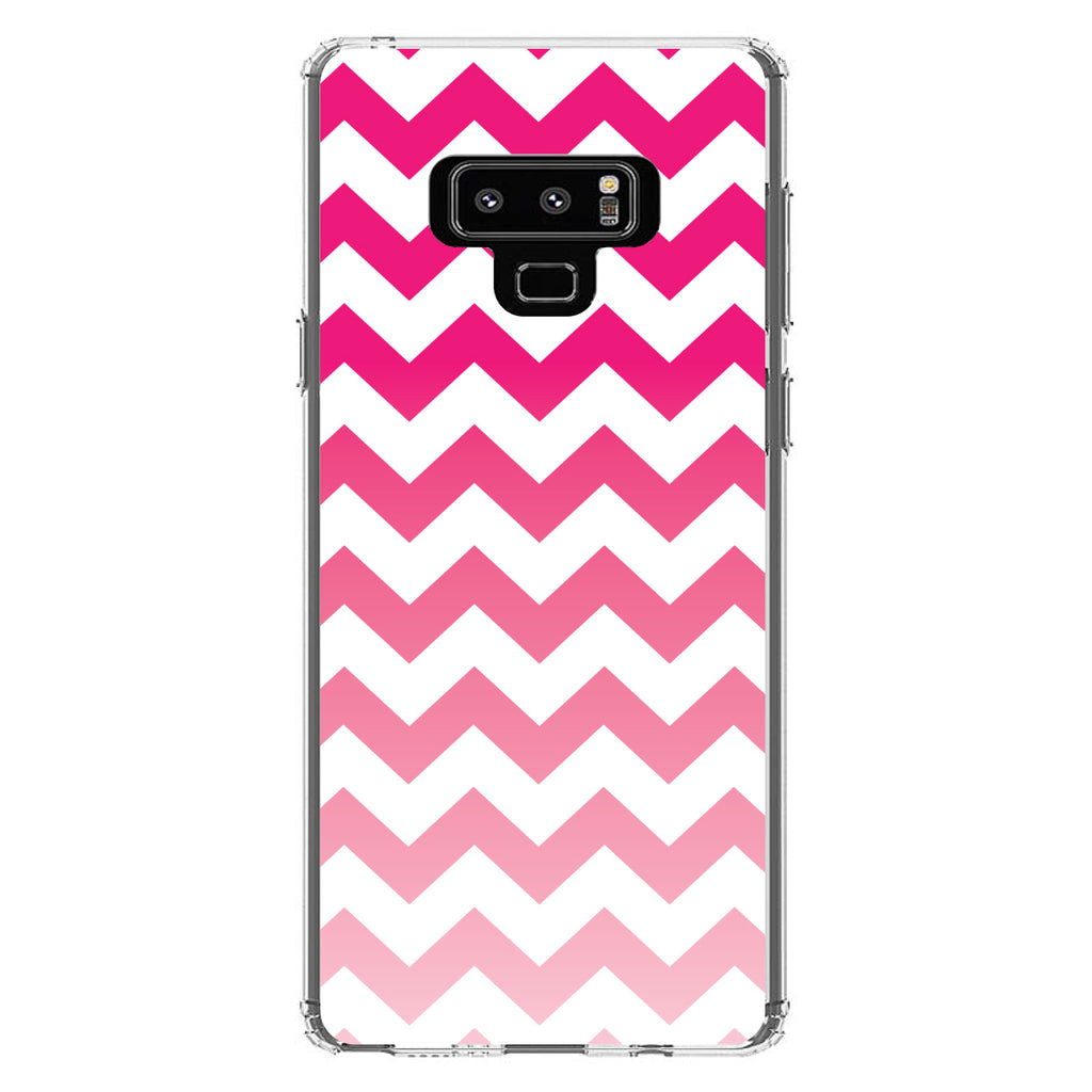 White Pink Fade Ombré Chevron Stripes Clear Shockproof iPhone Case, view 11