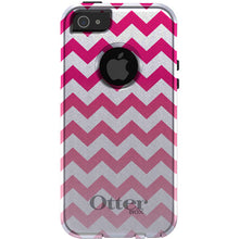 DistinctInk™ OtterBox Commuter Series Case for Apple iPhone or Samsung Galaxy - White Pink Fade Chevron Stripes