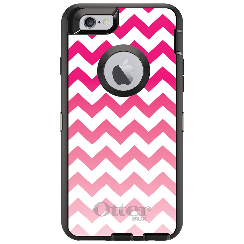 White Pink Fade Chevron Stripes OtterBox Defender Case for iPhone & Galaxy, view 4