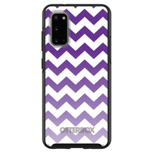 DistinctInk™ OtterBox Symmetry Series Case for Apple iPhone / Samsung Galaxy / Google Pixel - White Purple Fade Chevron Stripes