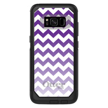 DistinctInk OtterBox Commuter Series Case for Apple iPhone or Samsung Galaxy - White Purple Fade Chevron Stripes