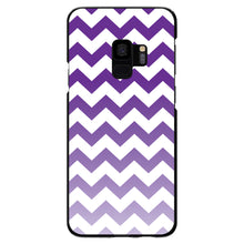 DistinctInk® Hard Plastic Snap-On Case for Apple iPhone or Samsung Galaxy - White Purple Fade Chevron Stripes