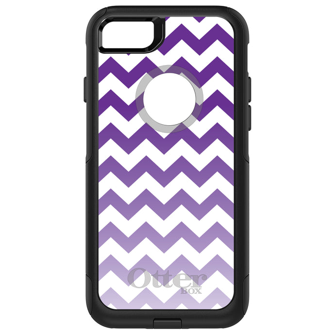 DistinctInk™ OtterBox Commuter Series Case for Apple iPhone or Samsung Galaxy - White Purple Fade Chevron Stripes