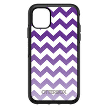 DistinctInk™ OtterBox Symmetry Series Case for Apple iPhone / Samsung Galaxy / Google Pixel - White Purple Fade Chevron Stripes