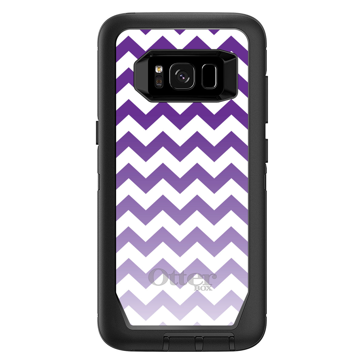 White Purple Fade Chevron Stripes OtterBox Defender Case for iPhone & Galaxy, view 12