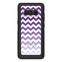DistinctInk OtterBox Commuter Series Case for Apple iPhone or Samsung Galaxy - White Purple Fade Chevron Stripes
