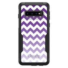 DistinctInk OtterBox Commuter Series Case for Apple iPhone or Samsung Galaxy - White Purple Fade Chevron Stripes