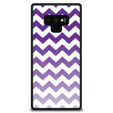 DistinctInk® Hard Plastic Snap-On Case for Apple iPhone or Samsung Galaxy - White Purple Fade Chevron Stripes
